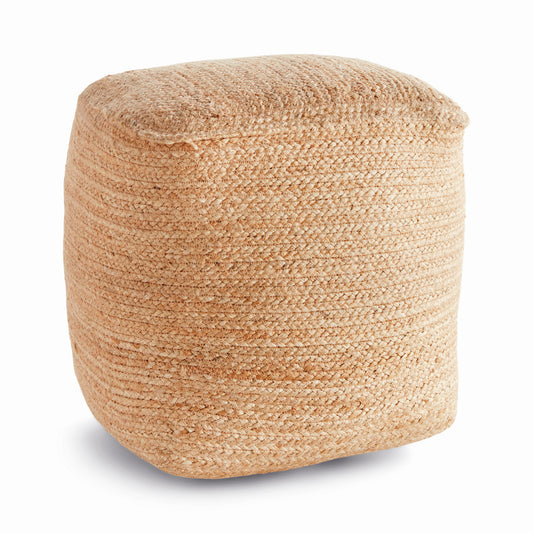 Jute Square Pouf, Natural