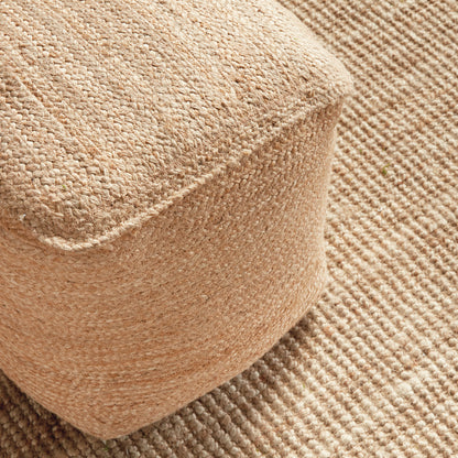 Jute Square Pouf, Natural