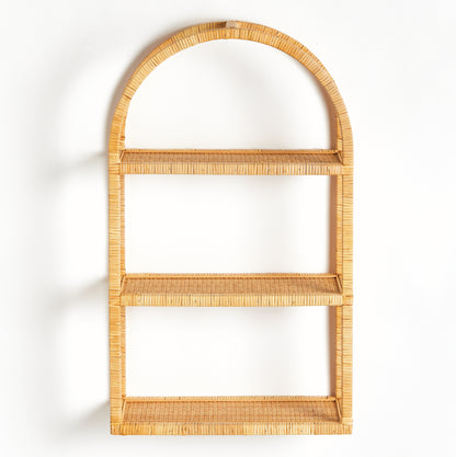 3-Tier Curio Shelf - New Haven Coastal Woven Display Shelf, Beach House Decor
