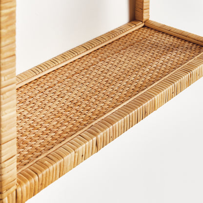 3-Tier Curio Shelf - New Haven Coastal Woven Display Shelf, Beach House Decor