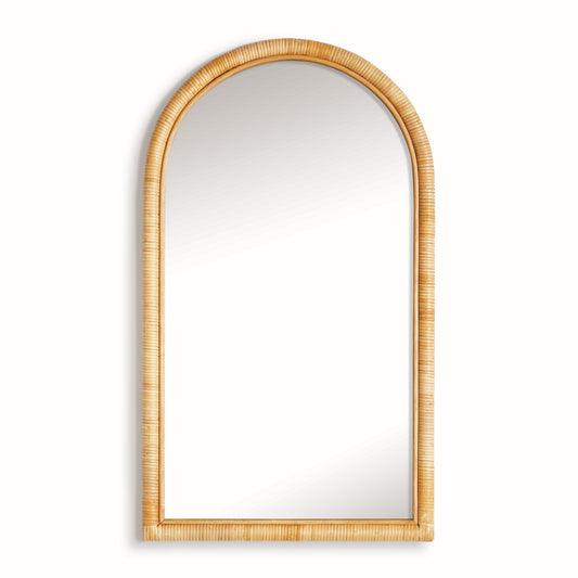 Walker Arched Console Mirror – Rattan Wrapped