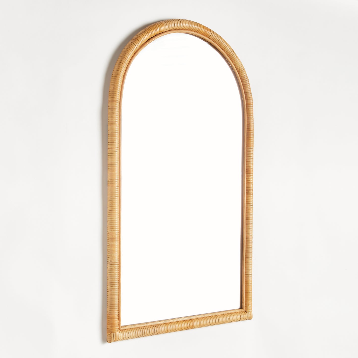 Walker Arched Console Mirror – Rattan Wrapped