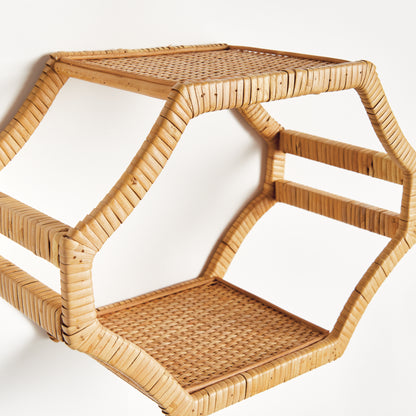 Woven Wall Shelves Set of 3 - Bedford Coastal Rattan Floating Shelves