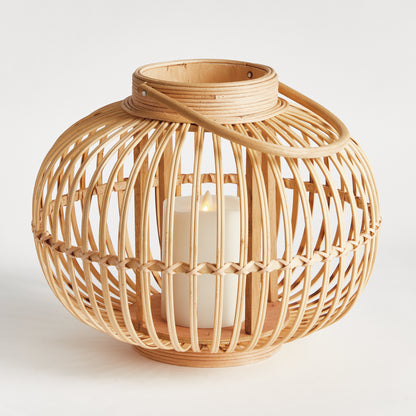 Round Lantern Large - Kayden Coastal Decorative Lantern, Beach House Decor