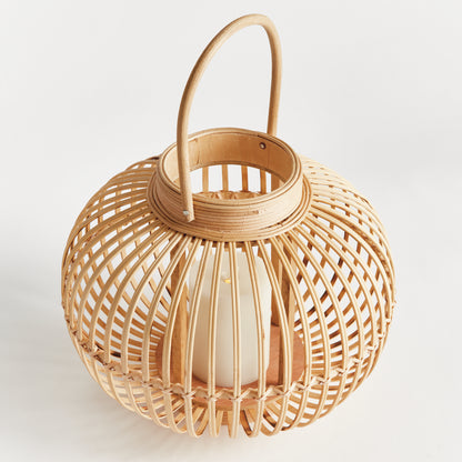 Round Lantern Large - Kayden Coastal Decorative Lantern, Beach House Decor