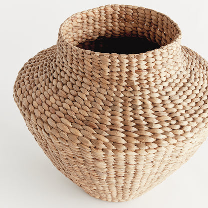 Water Hyacinth Woven Urn