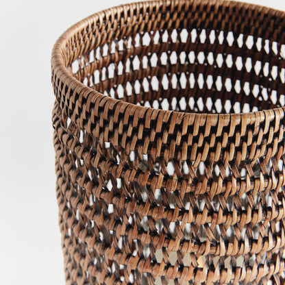 Rattan Hurricane Lantern Large - Coastal Woven Candle Holder, Beach House Decor