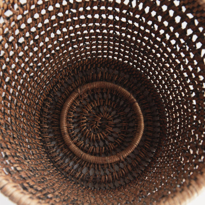 Rattan Hurricane Lantern Large - Coastal Woven Candle Holder, Beach House Decor