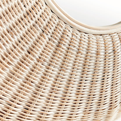 Whitehall Rattan Mirror – Large 44" Round Whitewash