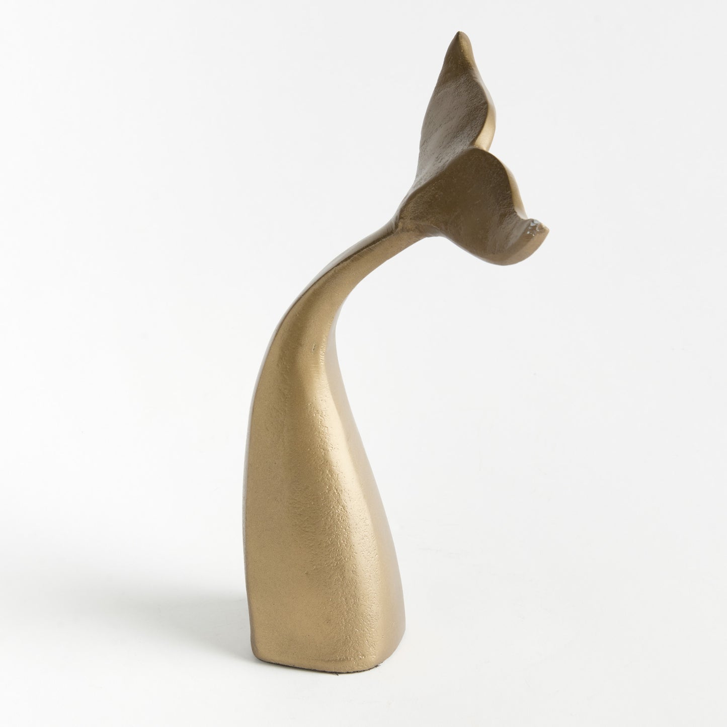Whale Tail Sculpture - Coastal Solid Aluminum Whale Tail Shelf Accent, Beach House Decor