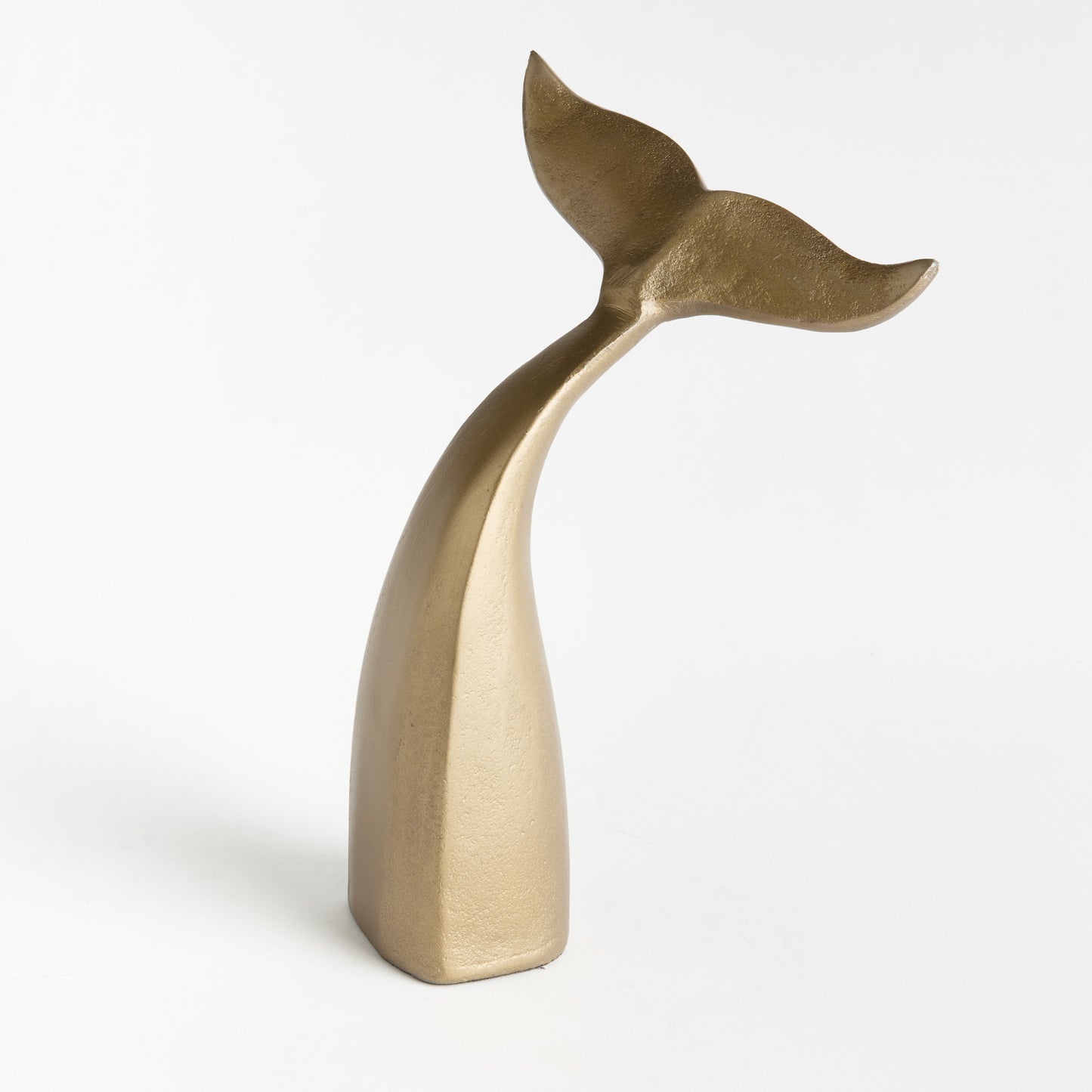 Whale Tail Sculpture - Coastal Solid Aluminum Whale Tail Shelf Accent, Beach House Decor
