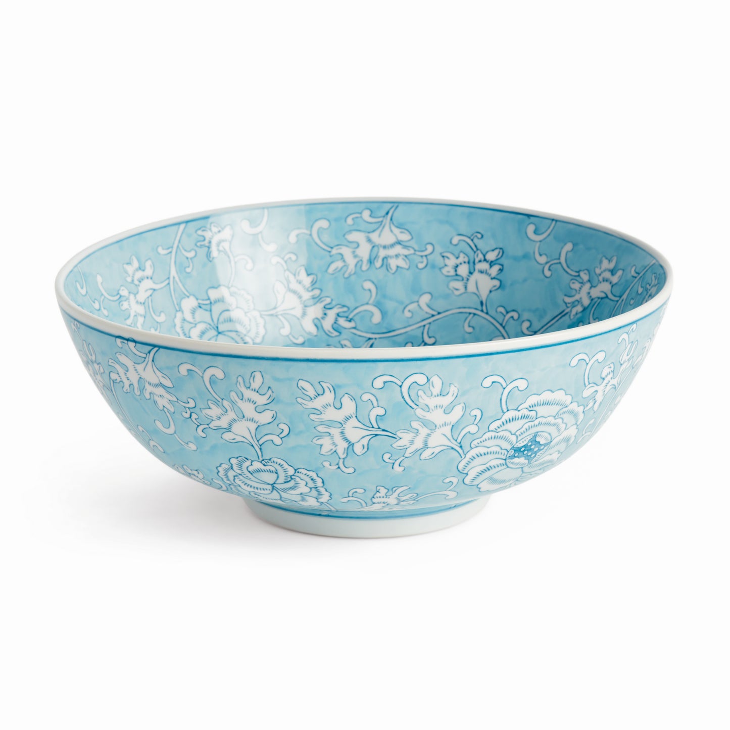Monarch Lotus Decorative Bowl - Coastal Hand-Painted Chinoiserie Porcelain Decorative Bowl, Beach House Decor