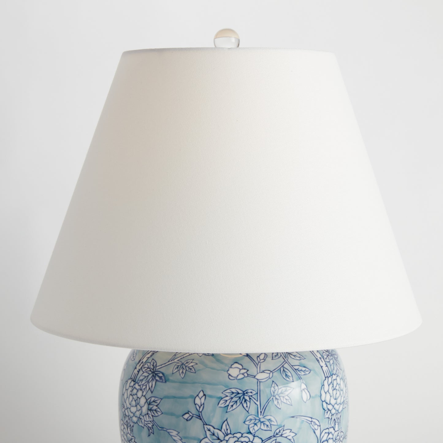 Hanni Chinoiserie Lamp - Coastal Blue & White Hand-Painted Porcelain Table Lamp, Beach House Lighting Decor