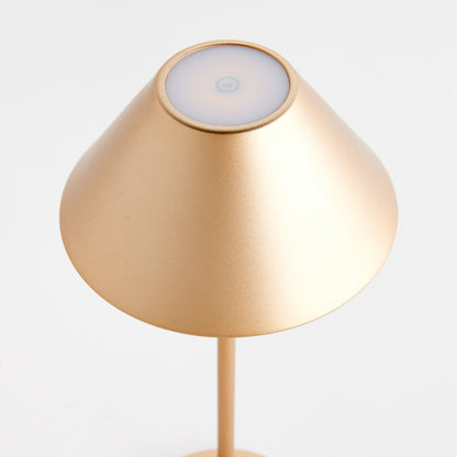 Alluna Cordless LED Lamp 14" - Coastal Champagne Gold Portable Table Lamp, Beach House Indoor & Porch Lighting