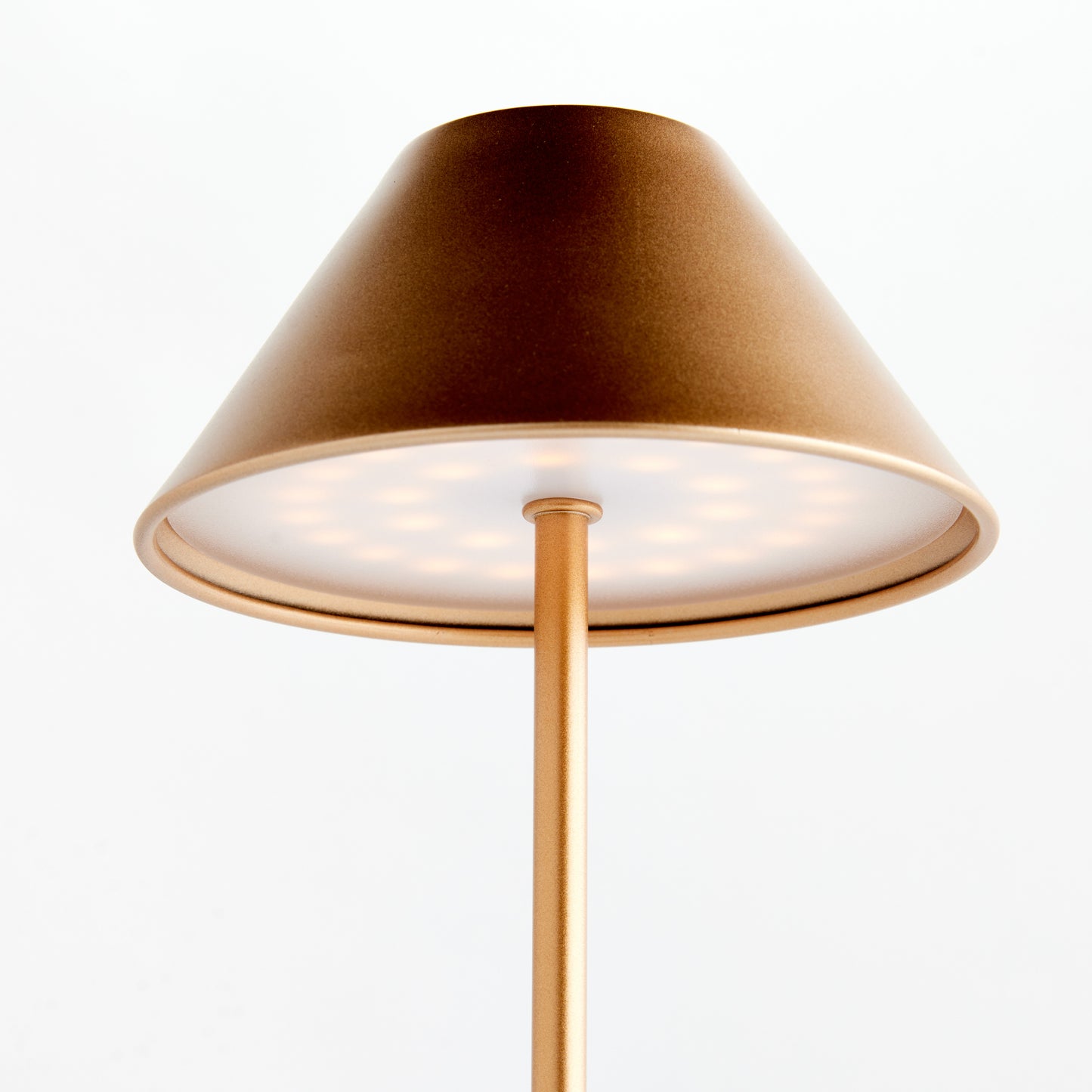 Alluna Cordless LED Lamp 14" - Coastal Champagne Gold Portable Table Lamp, Beach House Indoor & Porch Lighting