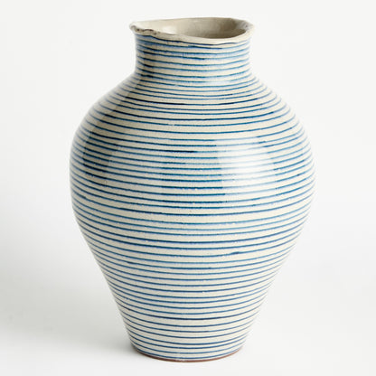 Mirela Vase Large, White & Navy