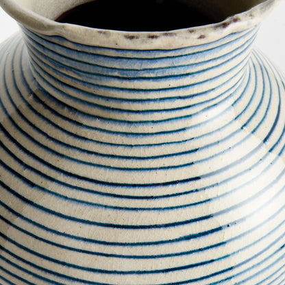 Mirela Vase Large, White & Navy