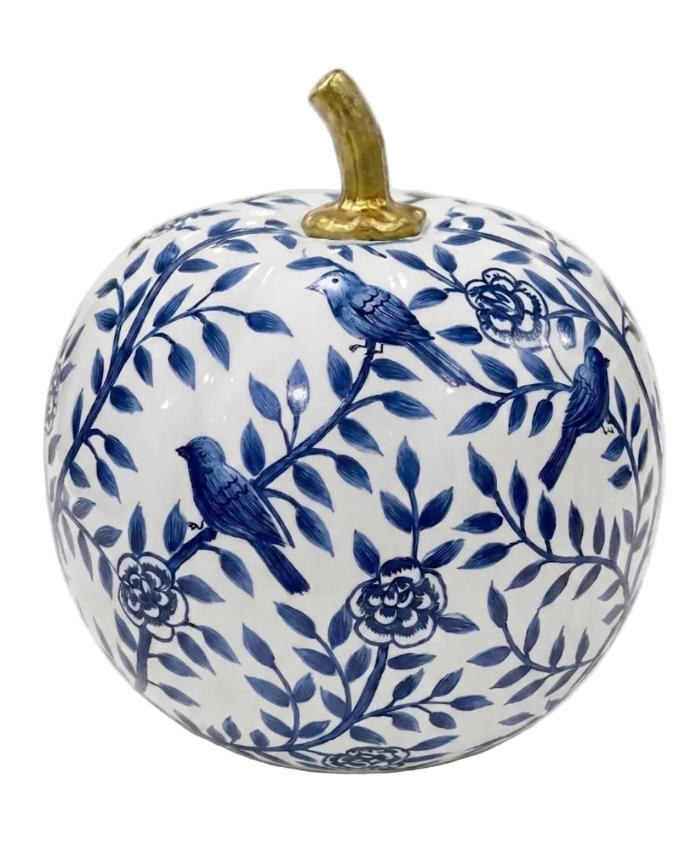 Navy Bird & Vine Pumpkin