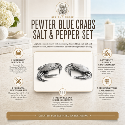 Pewter Blue Crabs Salt & Pepper Set