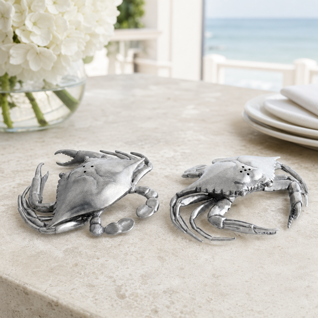 Pewter Blue Crabs Salt & Pepper Set