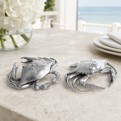 Pewter Blue Crabs Salt & Pepper Set