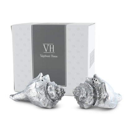 Pewter Conch Shells Salt & Pepper Set