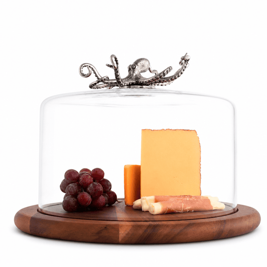 Octopus Glass Covered Cheese Wood Board