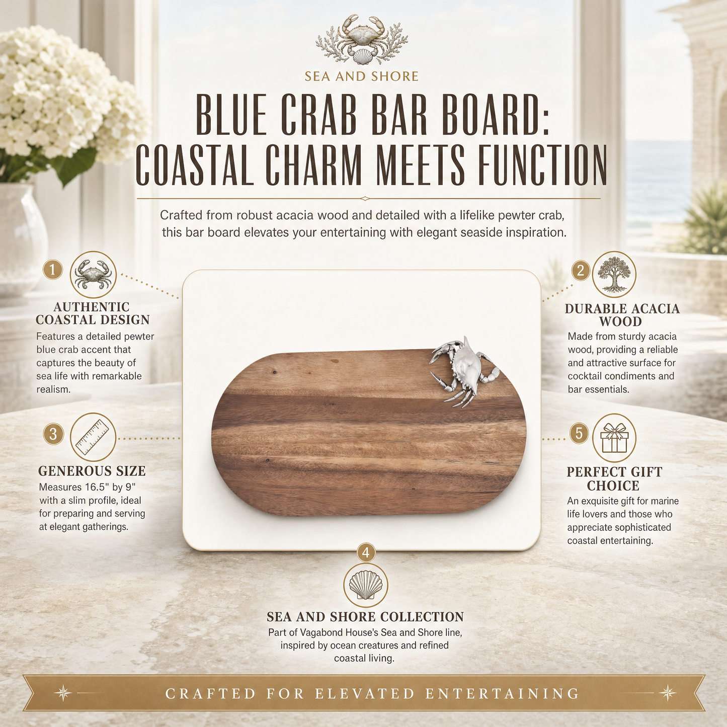 Blue Crab Bar Board