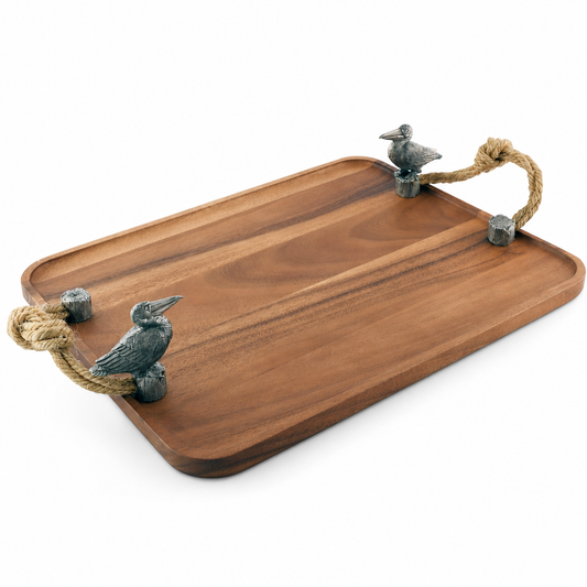 Pelican on pier Cheese Board