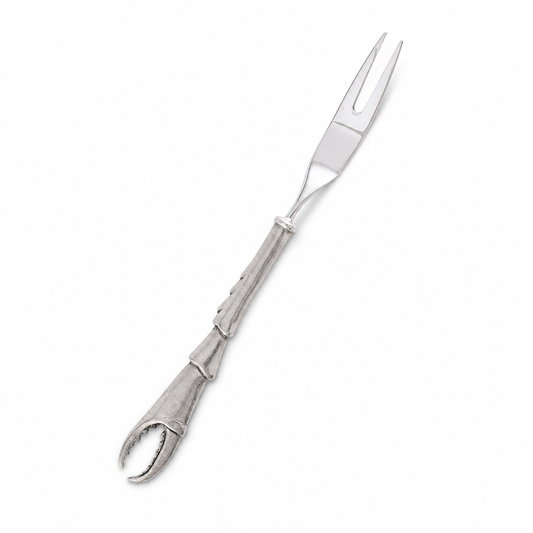 Crab Claw Hors d'Oeuvre Fork - Coastal Pewter Handle Appetizer Fork, Beach House Entertaining & Serveware