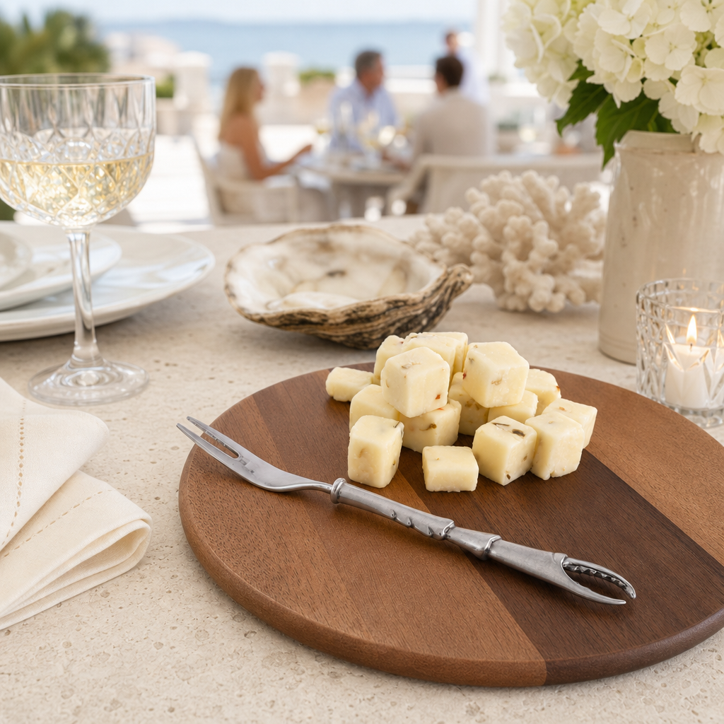 Crab Claw Hors d'Oeuvre Fork - Coastal Pewter Handle Appetizer Fork, Beach House Entertaining & Serveware