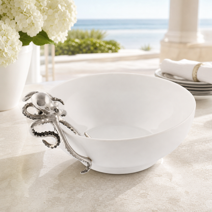 Octopus Stoneware Bowl, Large