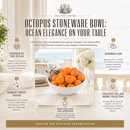 Octopus Stoneware Bowl, Large