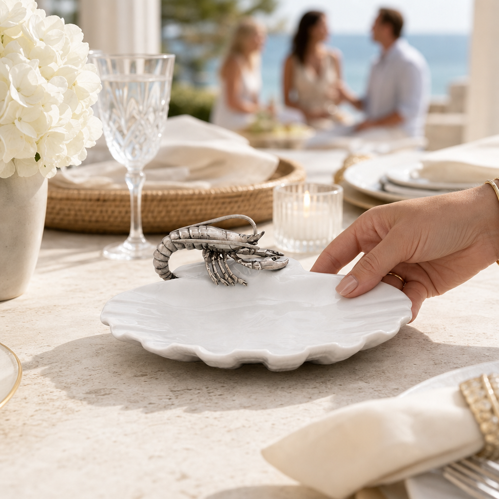 Shrimp Porcelain Shell Plate