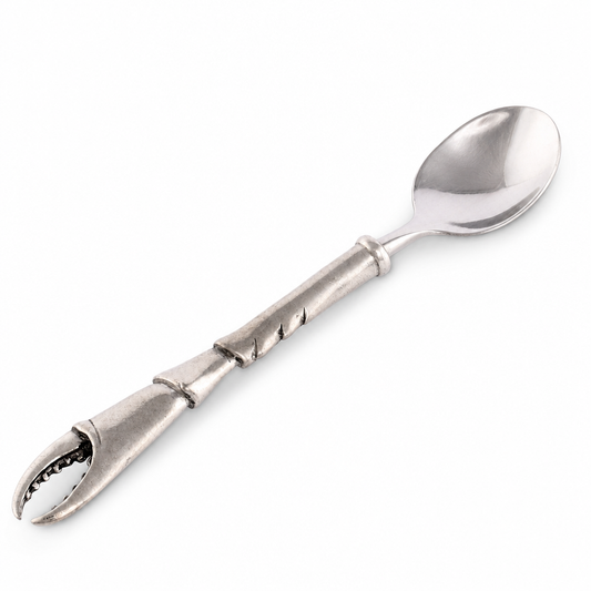 Crab Claw Serving Spoon - Coastal Pewter Handle Serving Spoon, Beach House Entertaining & Serveware