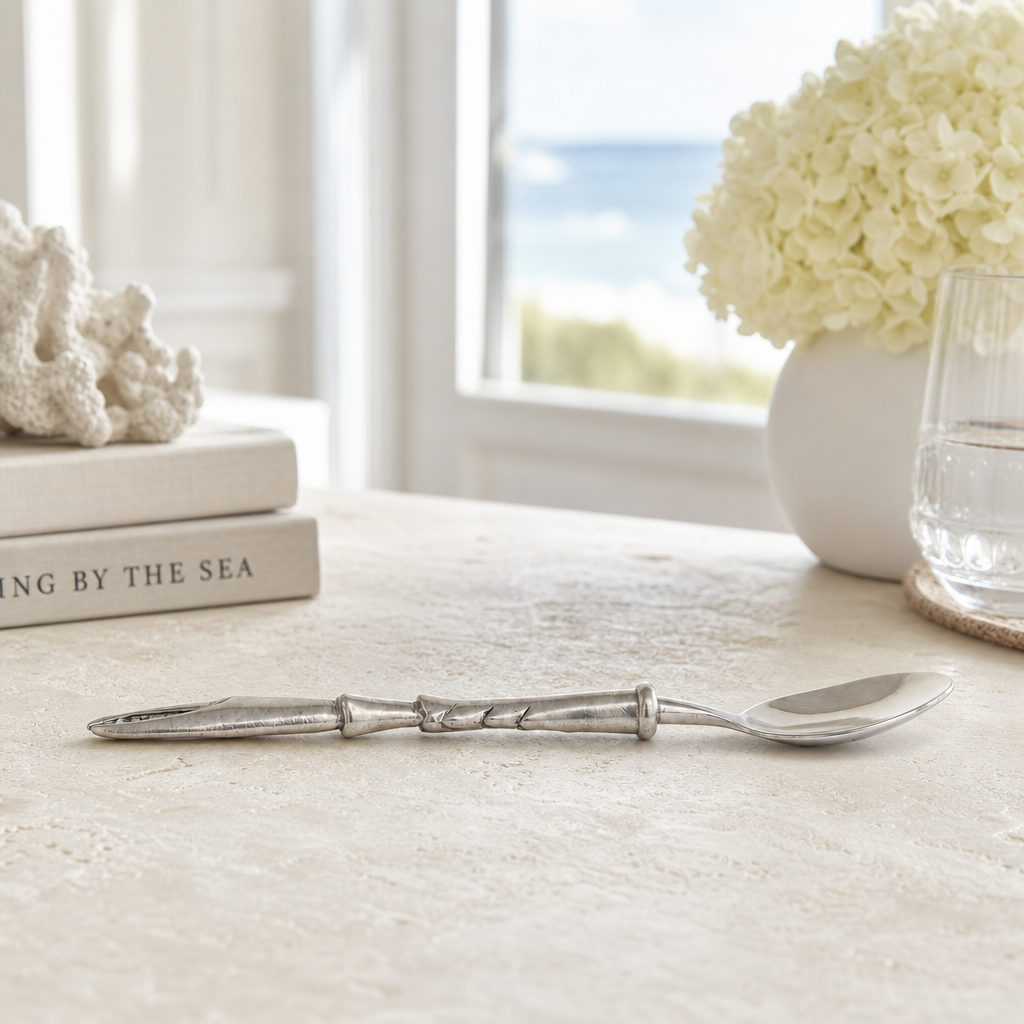 Crab Claw Serving Spoon - Coastal Pewter Handle Serving Spoon, Beach House Entertaining & Serveware