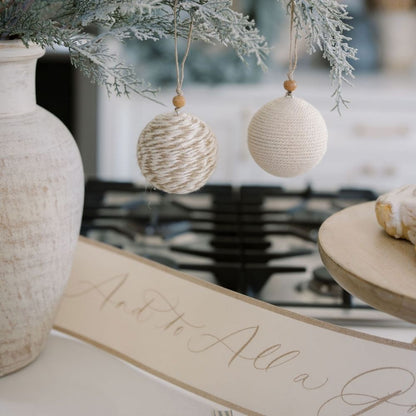 Natural Jute Wrapped Christmas Ornaments