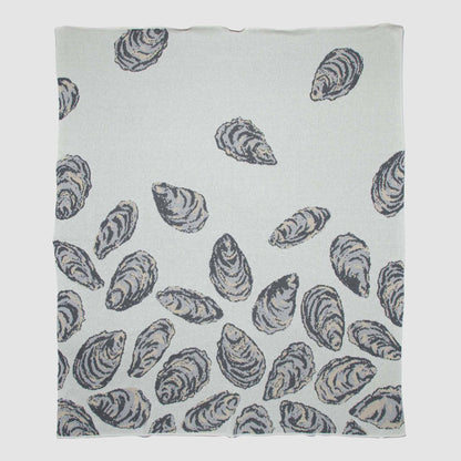 Oyster - Cotton Sustainable Knit Throw Blanket | Coastal