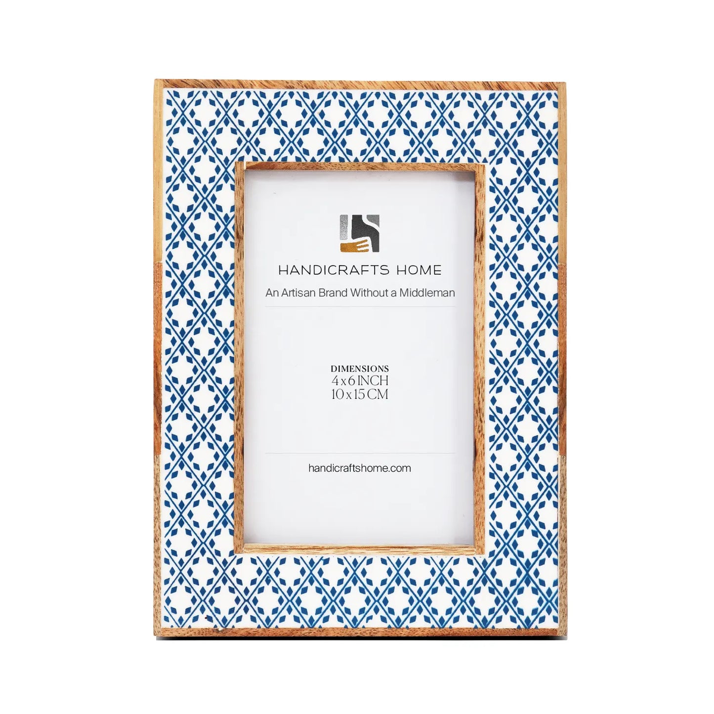 Rhythm Diamond Picture Frame Blue Resin Inlay 4x6 5x7 8x10
