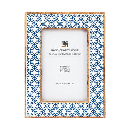 Rhythm Diamond Picture Frame Blue Resin Inlay 4x6 5x7 8x10