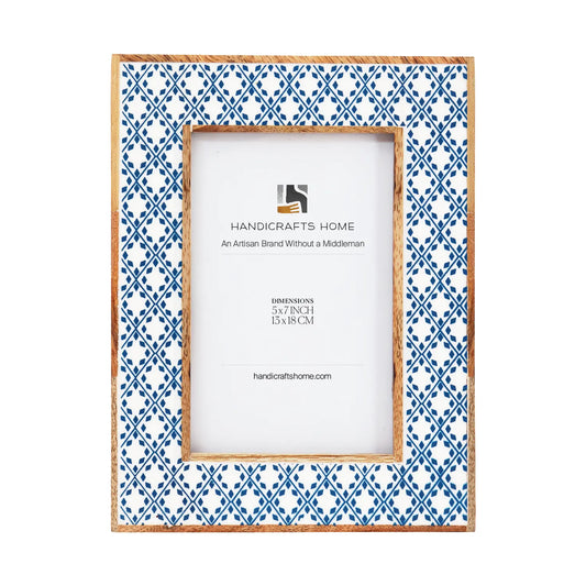 Rhythm Diamond Picture Frame Blue Resin Inlay 4x6 5x7 8x10