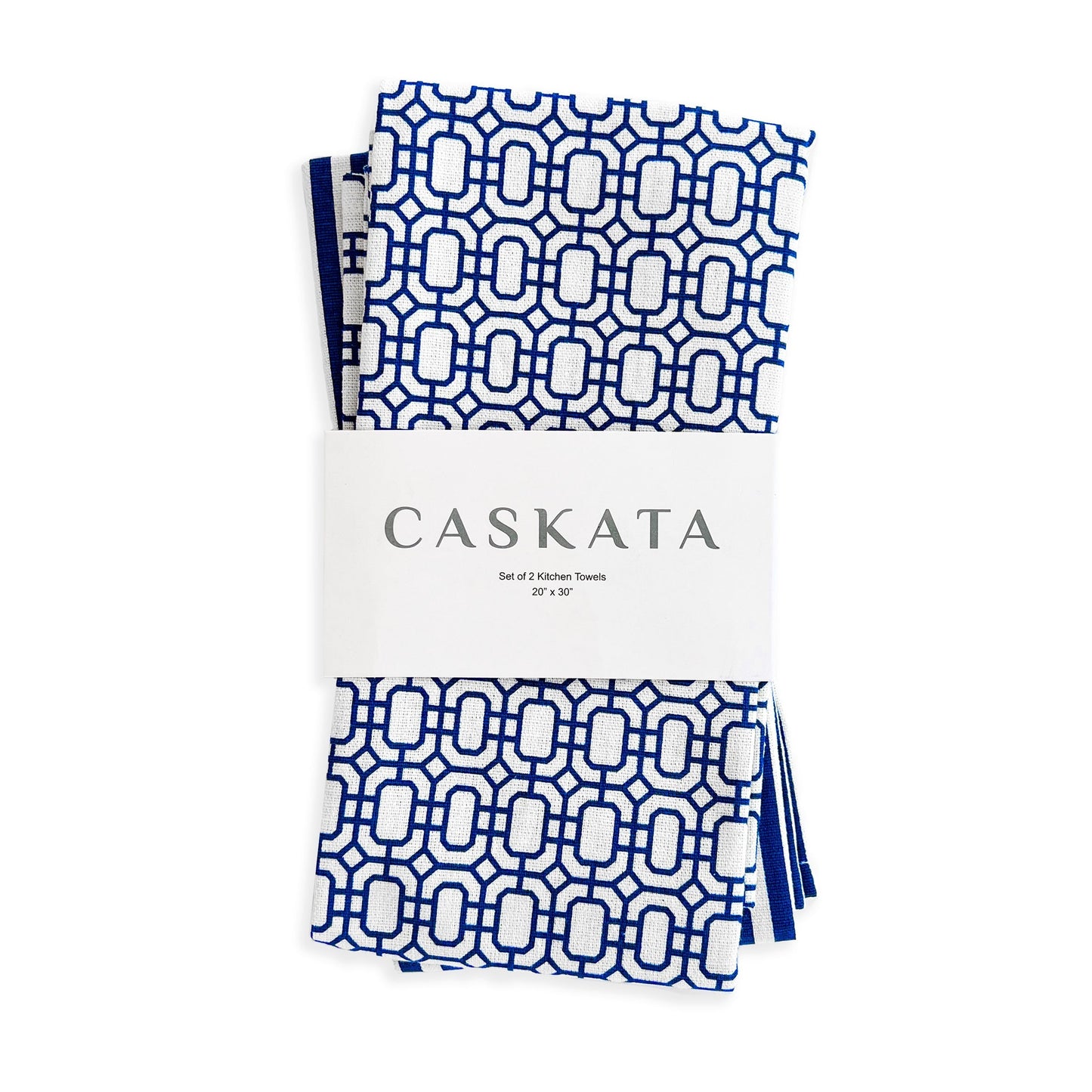 Coastal Kitchen Towels Mixed Set of 2 - Newport Garden Gate and Pinstripe Dish Towels