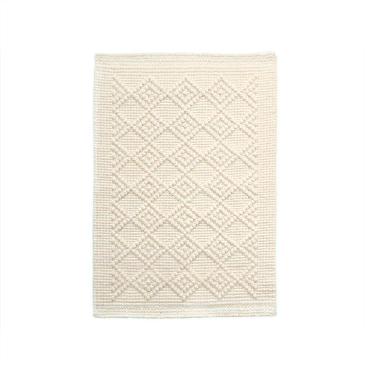 Sisal and Wool Area Rug - Natural Diamond Loop Coastal Rug