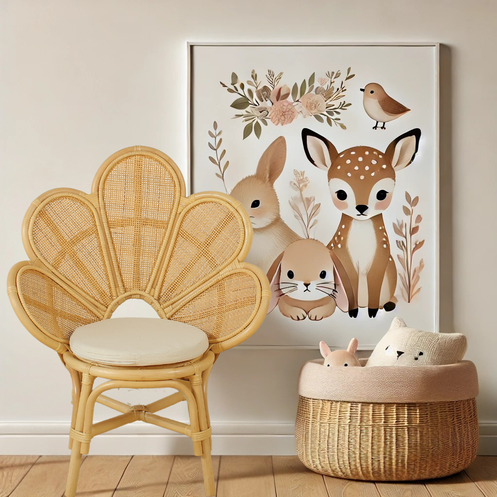 Blossom Bloom Rattan Flower Chair for Kids