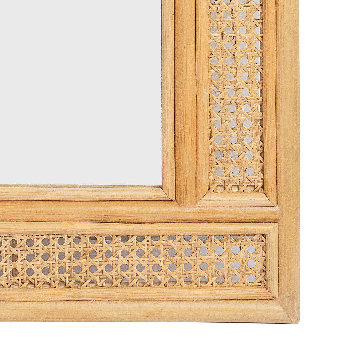 Natural Rattan Rectangular Wall Mirror – 28" x 19"