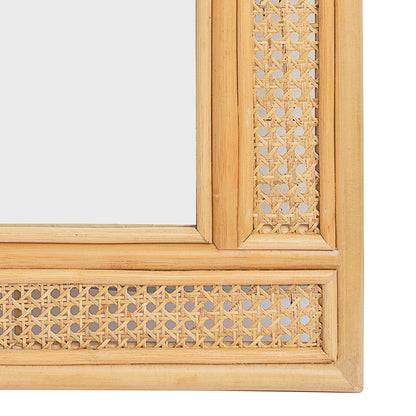 Natural Rattan Rectangular Wall Mirror – 28" x 19"
