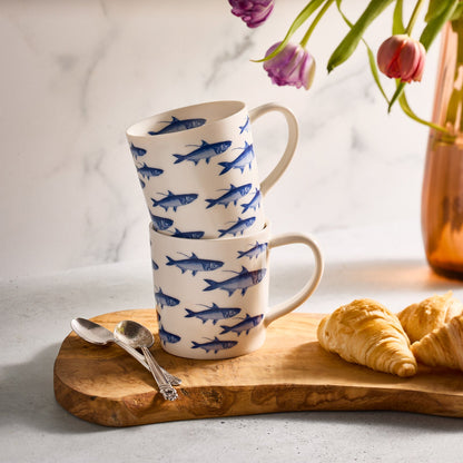 Porcelain School of Fish Coffee Mug