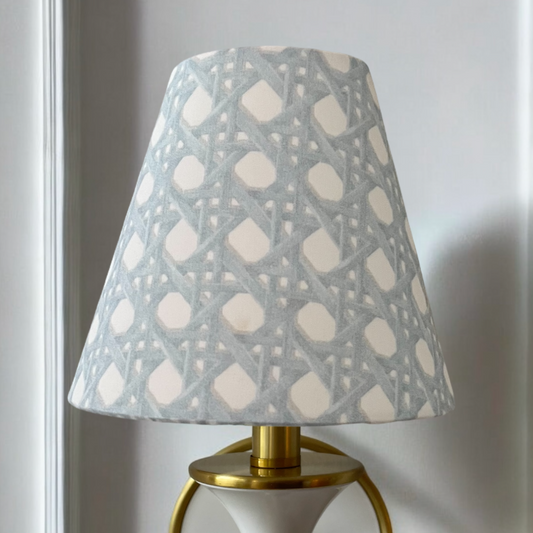 Sally Rattan Sconce Shade, Blue