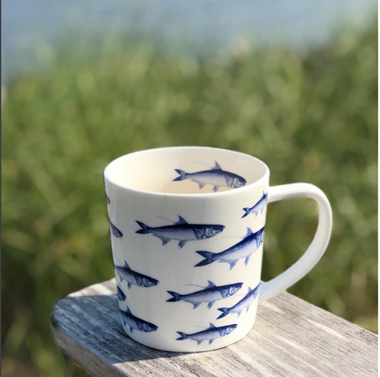 Porcelain School of Fish Coffee Mug