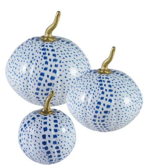 White Pumpkin with Blue Dot